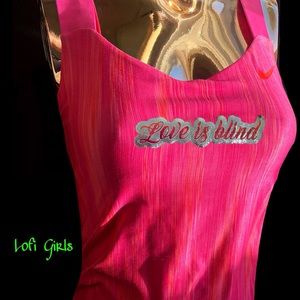 Nike Vintage ‘Love is Blind’ Holographic Custom  Lofi Girls Sport Tank Top